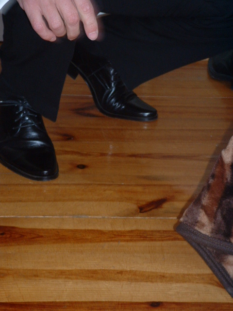 Lekki przysiad - spodnie nie puscily!